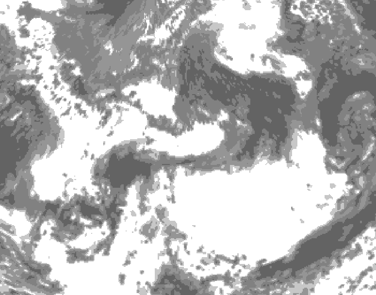 GDPS total cloud 198 hour forecast chart for Canada based on 2026/05/20 0000Z data