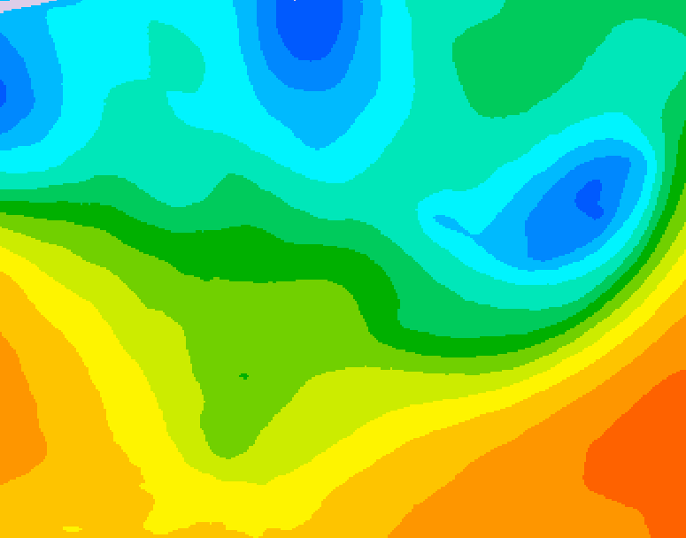 GDPS 500 millibar geopotential height 024 hour forecast chart for Canada based on 2026/05/21 0000Z data