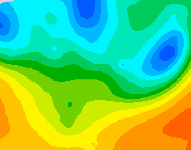 GDPS 500 millibar geopotential height 030 hour forecast chart for Canada based on 2026/05/21 0000Z data