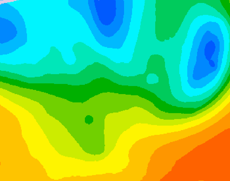 GDPS 500 millibar geopotential height 030 hour forecast chart for Canada based on 2026/05/21 1200Z data