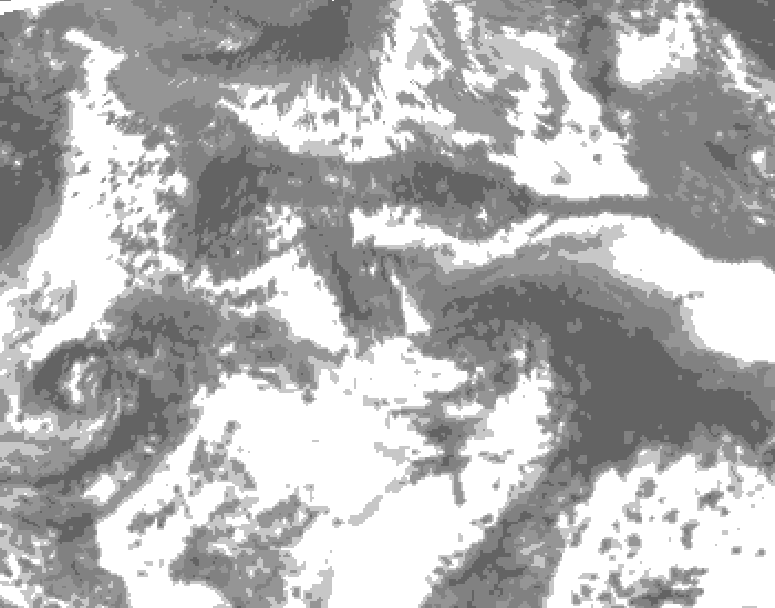 GDPS total cloud 120 hour forecast chart for Canada based on 2026/05/21 0000Z data
