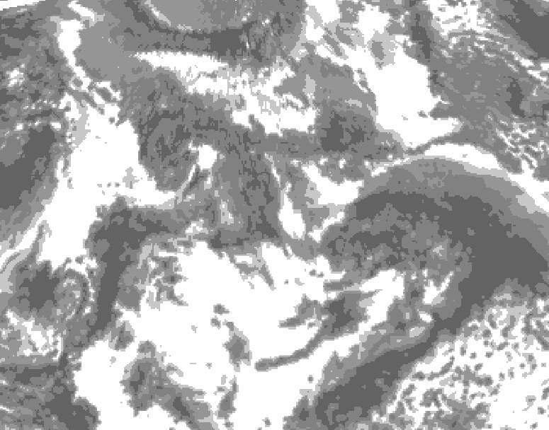 GDPS total cloud 132 hour forecast chart for Canada based on 2026/05/21 0000Z data