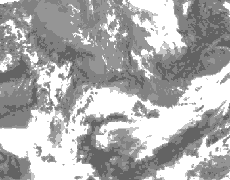GDPS total cloud 018 hour forecast chart for Canada based on 2026/05/21 1200Z data