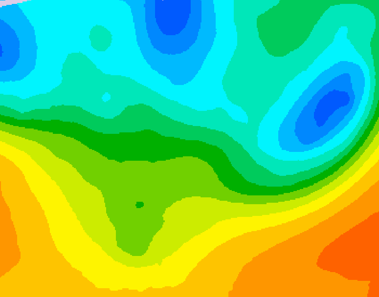 GDPS 500 millibar geopotential height 006 hour forecast chart for Canada based on 2026/05/22 0000Z data