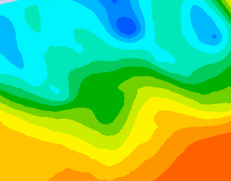 GDPS 500 millibar geopotential height 054 hour forecast chart for Canada based on 2026/05/22 0000Z data
