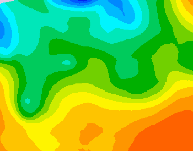 GDPS 500 millibar geopotential height 102 hour forecast chart for Canada based on 2026/05/22 0000Z data