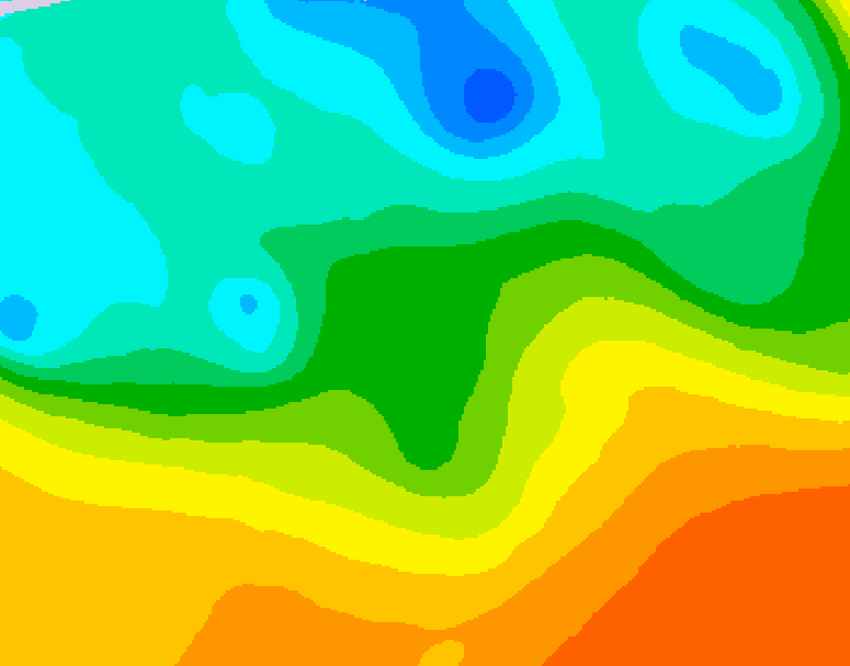 GDPS 500 millibar geopotential height 054 hour forecast chart for Canada based on 2026/05/22 1200Z data