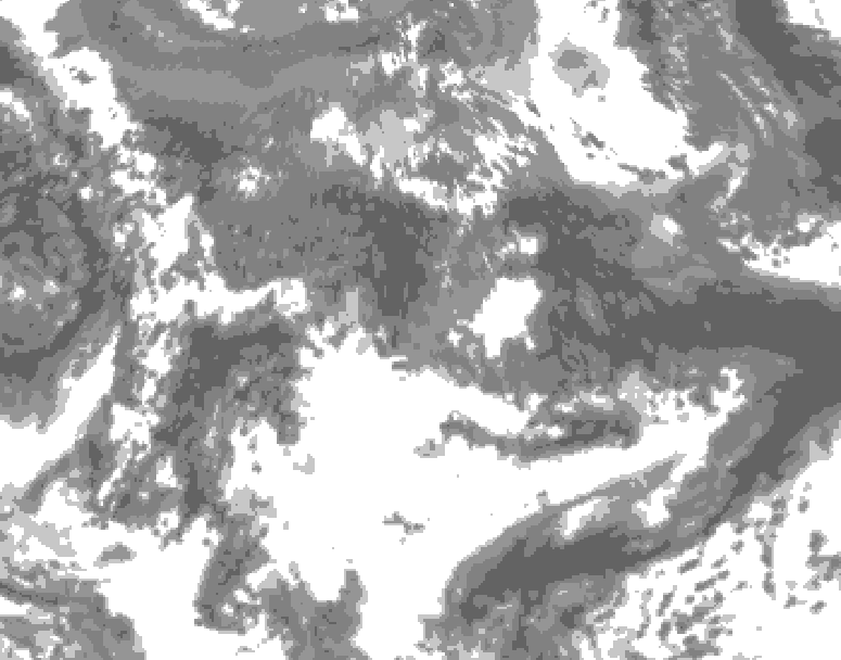 GDPS total cloud 114 hour forecast chart for Canada based on 2026/05/22 0000Z data