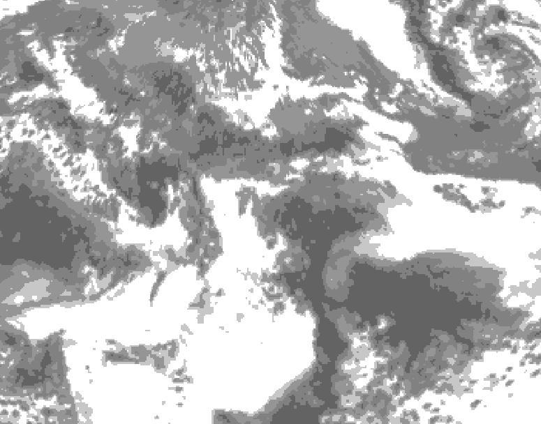GDPS total cloud 054 hour forecast chart for Canada based on 2026/05/22 1200Z data