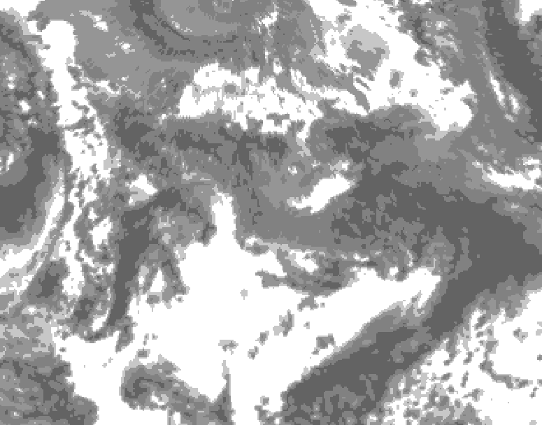 GDPS total cloud 096 hour forecast chart for Canada based on 2026/05/22 1200Z data