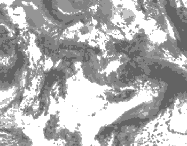 GDPS total cloud 102 hour forecast chart for Canada based on 2026/05/22 1200Z data