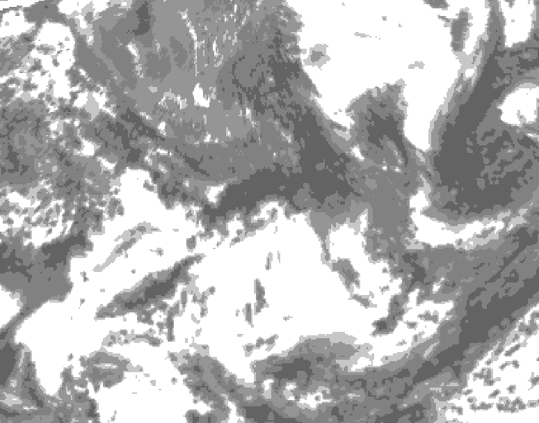 GDPS total cloud 144 hour forecast chart for Canada based on 2026/05/22 1200Z data