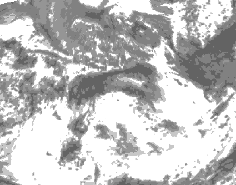 GDPS total cloud 222 hour forecast chart for Canada based on 2026/05/22 1200Z data