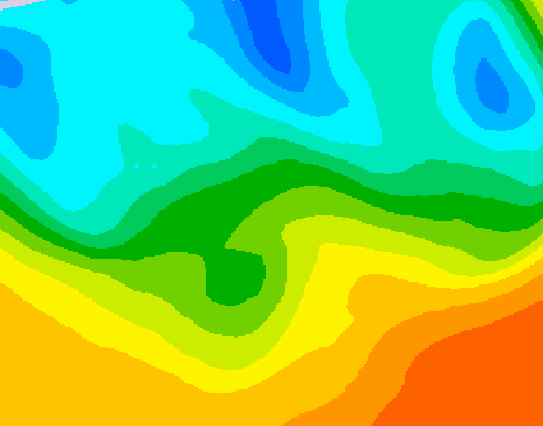 GDPS 500 millibar geopotential height 018 hour forecast chart for Canada based on 2026/05/23 0000Z data