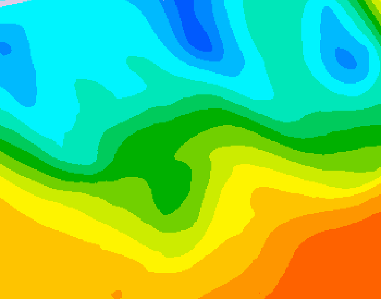GDPS 500 millibar geopotential height 024 hour forecast chart for Canada based on 2026/05/23 0000Z data