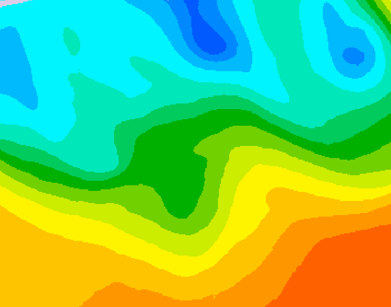 GDPS 500 millibar geopotential height 030 hour forecast chart for Canada based on 2026/05/23 0000Z data