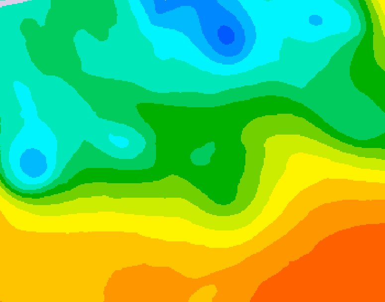 GDPS 500 millibar geopotential height 054 hour forecast chart for Canada based on 2026/05/23 0000Z data