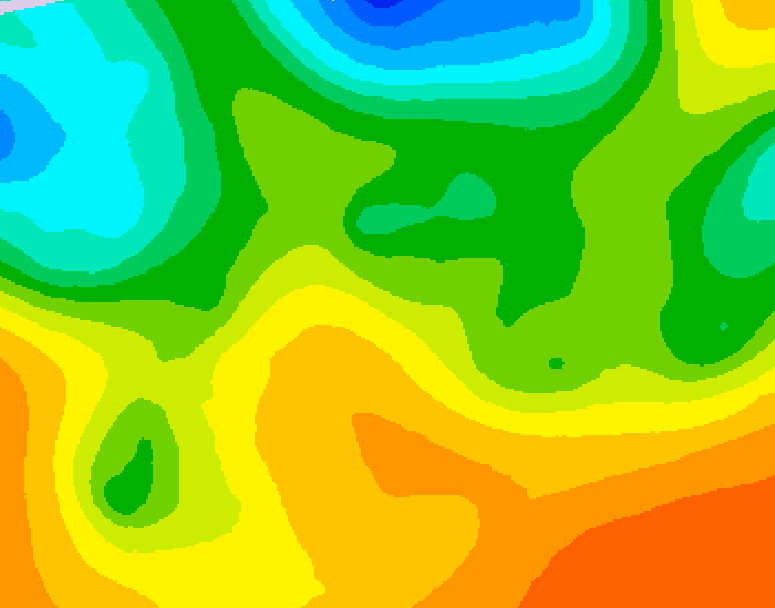 GDPS 500 millibar geopotential height 102 hour forecast chart for Canada based on 2026/05/23 0000Z data