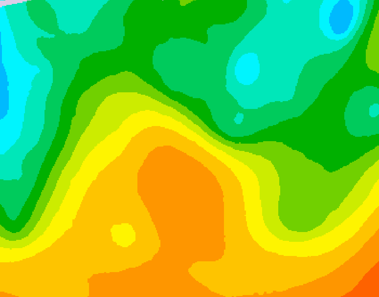 GDPS 500 millibar geopotential height 222 hour forecast chart for Canada based on 2026/05/23 0000Z data