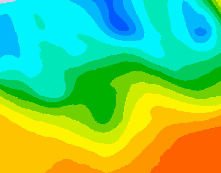 GDPS 500 millibar geopotential height 018 hour forecast chart for Canada based on 2026/05/23 1200Z data