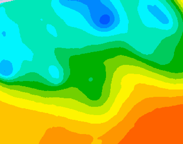 GDPS 500 millibar geopotential height 030 hour forecast chart for Canada based on 2026/05/23 1200Z data
