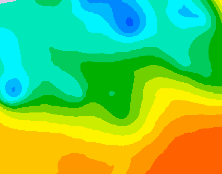GDPS 500 millibar geopotential height 036 hour forecast chart for Canada based on 2026/05/23 1200Z data