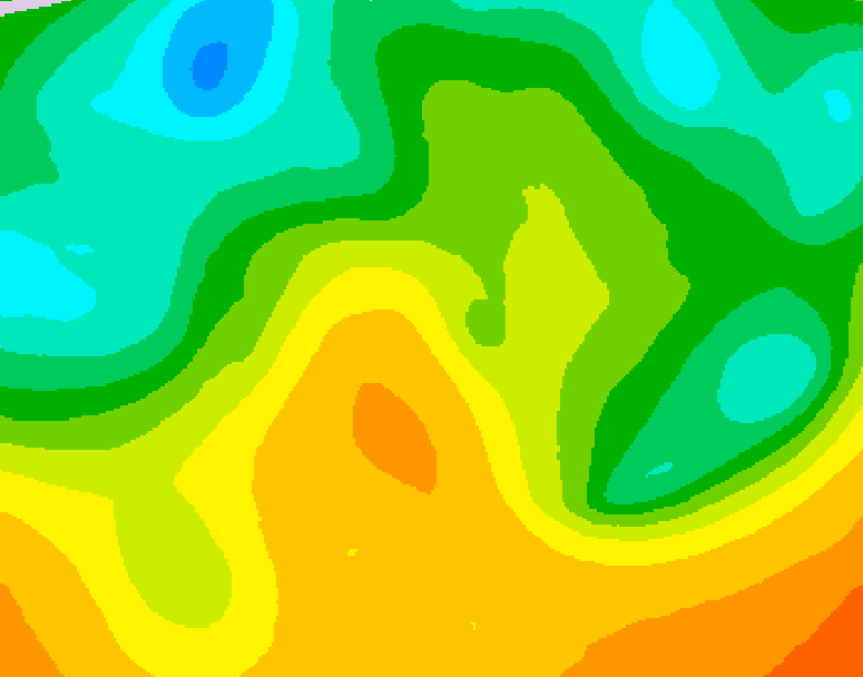 GDPS 500 millibar geopotential height 150 hour forecast chart for Canada based on 2026/05/23 1200Z data