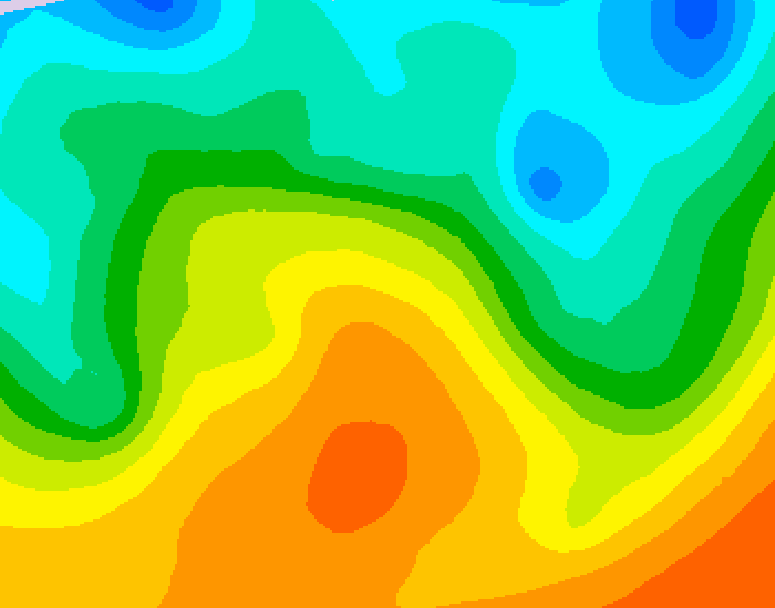 GDPS 500 millibar geopotential height 222 hour forecast chart for Canada based on 2026/05/23 1200Z data