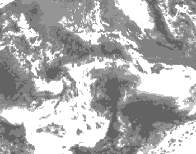 GDPS total cloud 036 hour forecast chart for Canada based on 2026/05/23 0000Z data