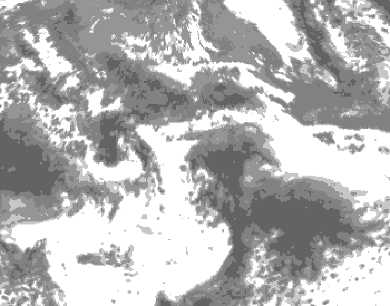 GDPS total cloud 042 hour forecast chart for Canada based on 2026/05/23 0000Z data