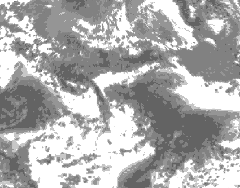 GDPS total cloud 054 hour forecast chart for Canada based on 2026/05/23 0000Z data