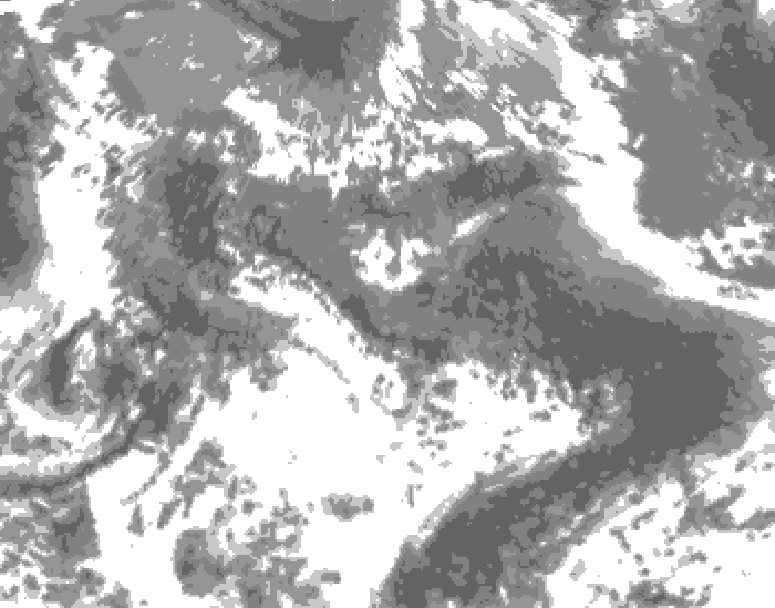 GDPS total cloud 072 hour forecast chart for Canada based on 2026/05/23 0000Z data