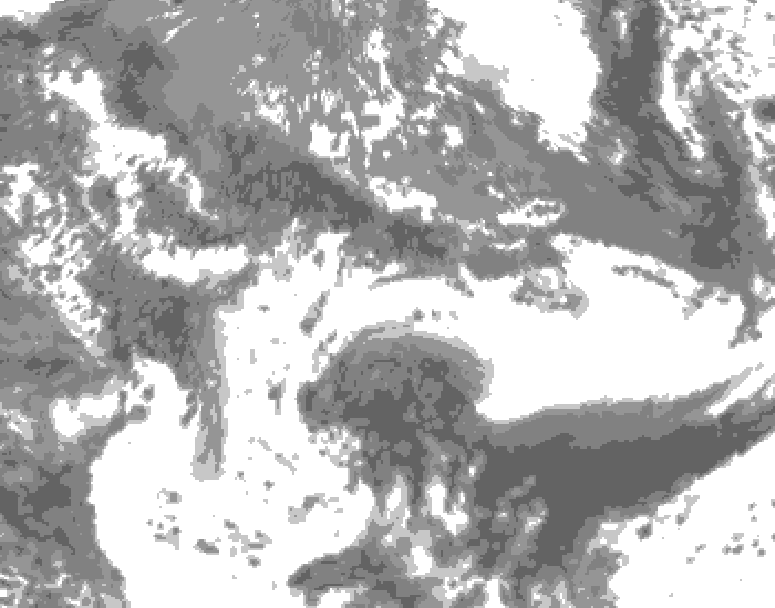 GDPS total cloud 006 hour forecast chart for Canada based on 2026/05/23 1200Z data