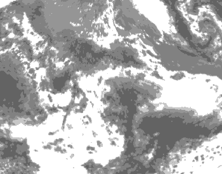 GDPS total cloud 024 hour forecast chart for Canada based on 2026/05/23 1200Z data