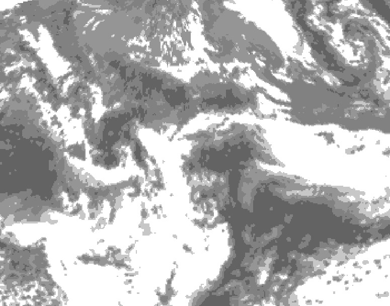 GDPS total cloud 030 hour forecast chart for Canada based on 2026/05/23 1200Z data