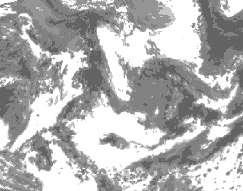GDPS total cloud 102 hour forecast chart for Canada based on 2026/05/23 1200Z data