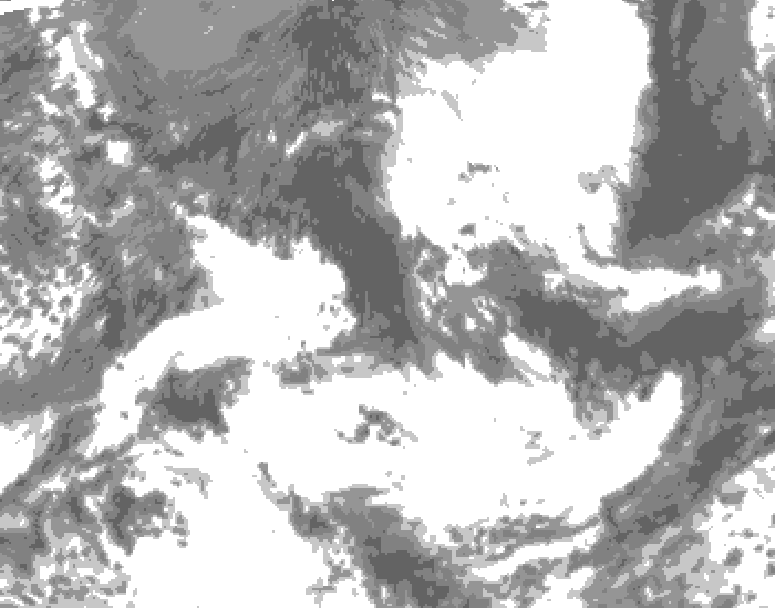 GDPS total cloud 126 hour forecast chart for Canada based on 2026/05/23 1200Z data