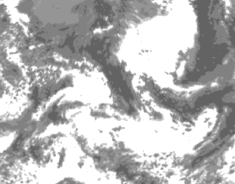 GDPS total cloud 132 hour forecast chart for Canada based on 2026/05/23 1200Z data