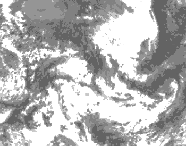 GDPS total cloud 138 hour forecast chart for Canada based on 2026/05/23 1200Z data