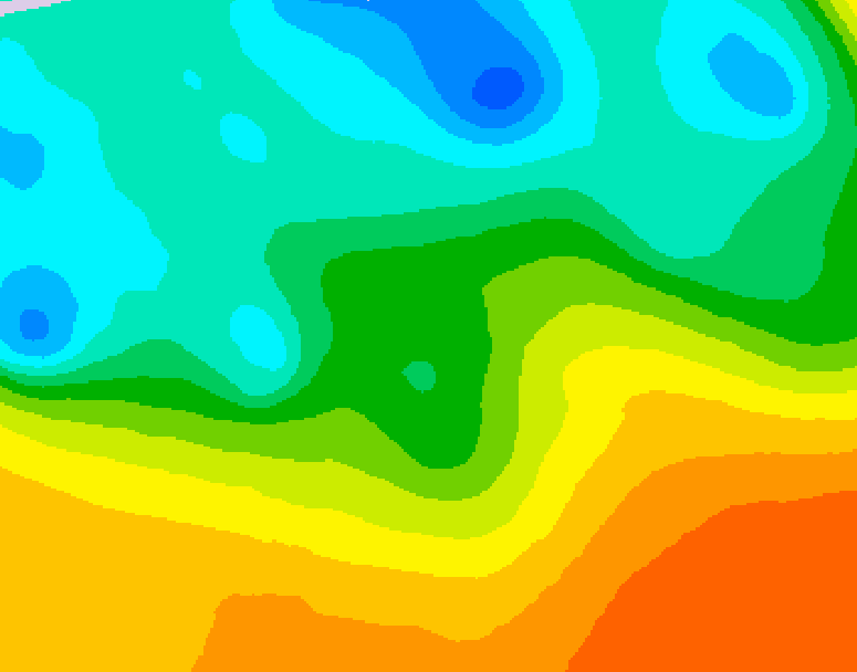 GDPS 500 millibar geopotential height 006 hour forecast chart for Canada based on 2026/05/24 1200Z data