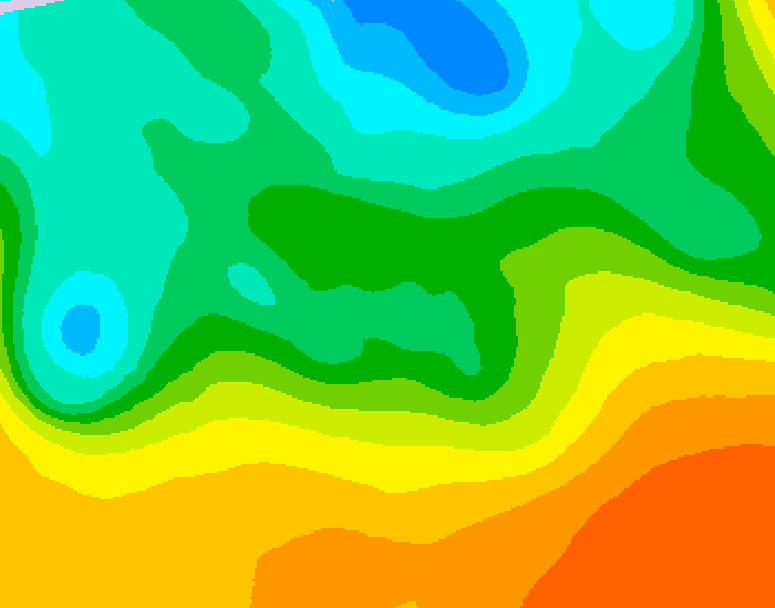 GDPS 500 millibar geopotential height 024 hour forecast chart for Canada based on 2026/05/24 1200Z data