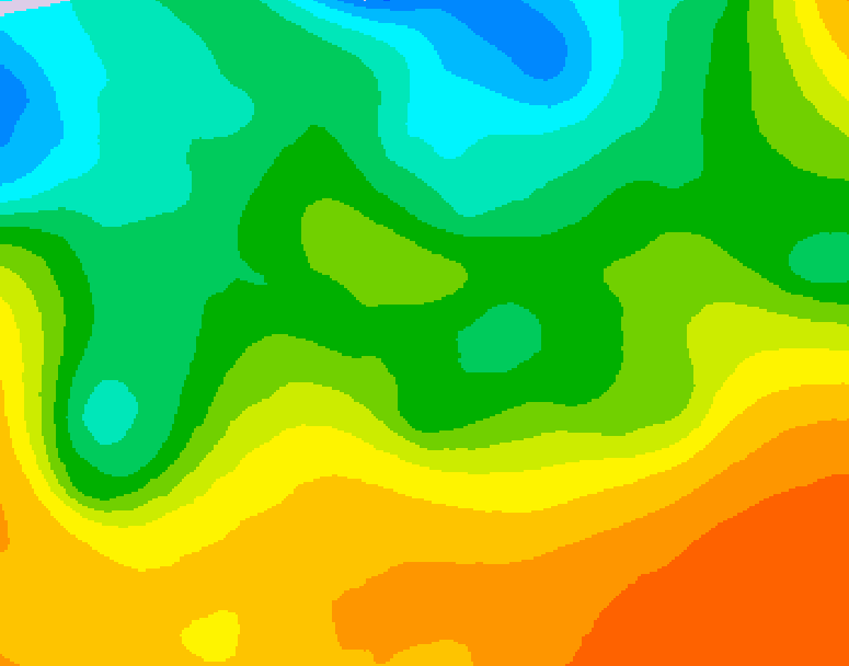 GDPS 500 millibar geopotential height 036 hour forecast chart for Canada based on 2026/05/24 1200Z data