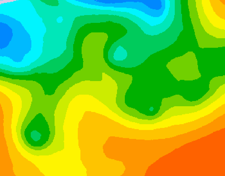 GDPS 500 millibar geopotential height 054 hour forecast chart for Canada based on 2026/05/24 1200Z data