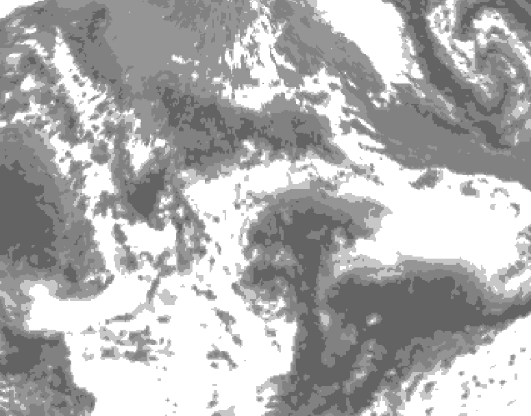 GDPS total cloud 012 hour forecast chart for Canada based on 2026/05/24 0000Z data