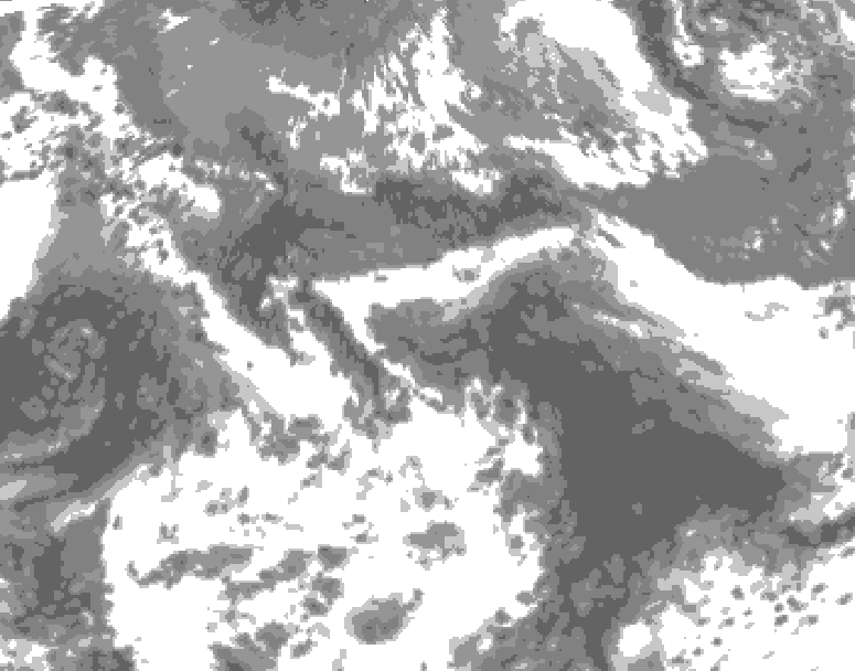 GDPS total cloud 030 hour forecast chart for Canada based on 2026/05/24 0000Z data