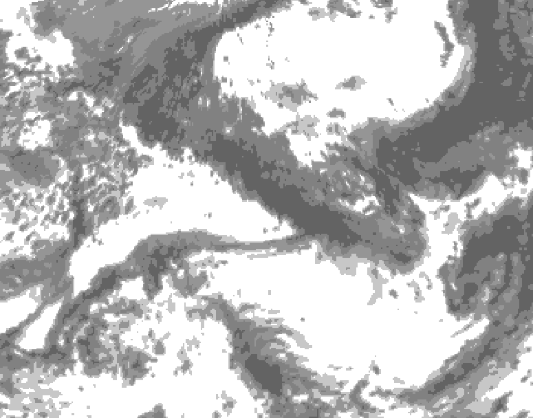 GDPS total cloud 120 hour forecast chart for Canada based on 2026/05/24 0000Z data