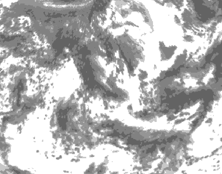 GDPS total cloud 168 hour forecast chart for Canada based on 2026/05/24 0000Z data