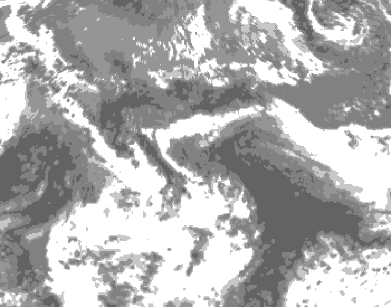 GDPS total cloud 018 hour forecast chart for Canada based on 2026/05/24 1200Z data
