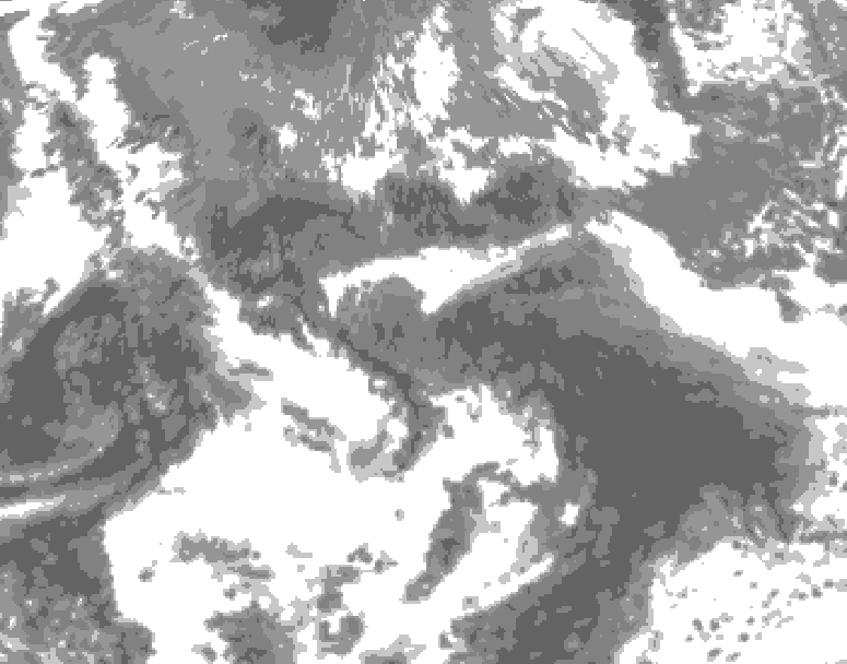 GDPS total cloud 024 hour forecast chart for Canada based on 2026/05/24 1200Z data