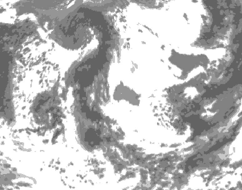 GDPS total cloud 180 hour forecast chart for Canada based on 2026/05/24 1200Z data